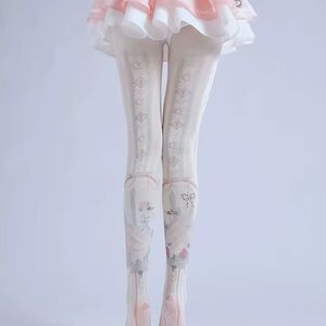120D high quality Lolita vintage both sides swans patterns sticking tights